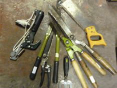 Small Quantity of Garden Tools Including Pruning S