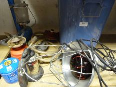 Small Blue Bin, Infrared Lamp, Camping Gas Lamp &