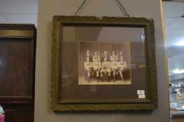 Victorian Framed Sepia Photograph of Football Team