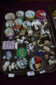 Tray Lot of Wade Animals including Ten Hat Box Ser