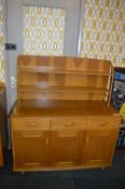 Retro Light Oak Sideboard with Attached Plate Rack