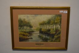 Framed Watercolour of Mametz in France by T Marks