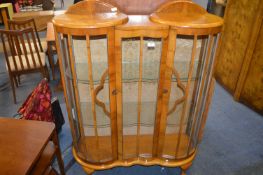 Art Deco Glazed Bow Front China Cabinet