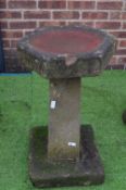 Stone Three Piece Birdbath 66cm Tall