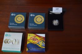 Four Royal Mint Silver Proof £1 Coins