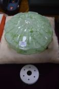 1930s Green Glass Ceiling Lamp Shade