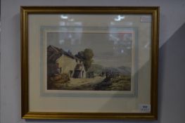 Gilt Framed Watercolour by John Callow 1822 - 1878 The Toll House
