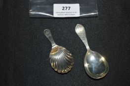 Two Hallmarked Silver Caddy Spoons 18g
