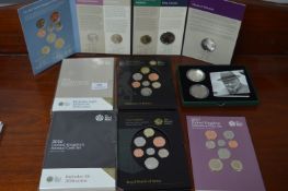 Seven Royal Mint UK Definitive Coin Sets etc