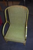 Green Painted Lloyd Loom Style Bedroom Chair