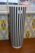 Hornsea Pottery Black & White Pleated Vase 1960s P
