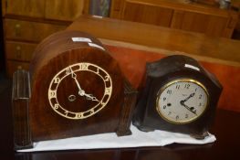 Two 1930s Mantel Clocks - (one Bakelite)