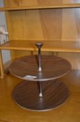 Retro Metal Wood Effect Cake Stand