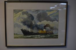 Framed Watercolour of the Saint Chad by Harold Whittaker 1988