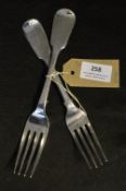 Two Hallmarked Silver Table Forks