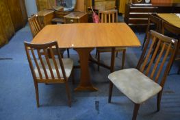 G Plan Drop Leaf Dining Table & Four Matching Chai