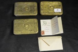 Three Christmas 1914 Queen Mary Troops Issue Brass