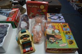 Vintage Toys including Wireless Ping Pong, Dolls,