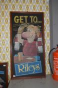 Framed Hand Painted Riley's Pub Sign