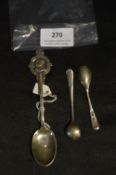 Silver Teaspoon King George & Queen Mary - Birmingham 1934 19g plus Two Mustard Spoons 14g