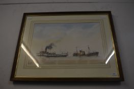 Framed Original watercolour of Humber Ferry by Loc