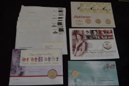 Four First Day Coin Covers plus 15 Royal Mail Firs