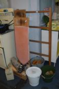 Laundry Items including Ironing Board, Clothes Hor