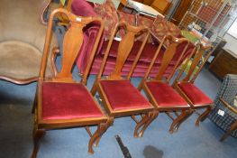 Four Mahogany Dining Chairs on Cabriole Legs