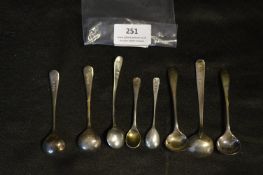 Eight Hallmarked Silver Mustard Spoons
