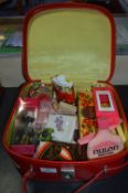 Ladies Vanity Case Containing Vintage Cosmetics, T