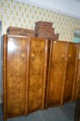Two Art Deco Wardrobes - Walnut Veneer 168cm x 93cm