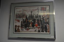 Framed Lowry Print Laying Foundation Stone