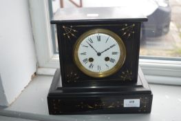 Black Slate Gilded Mantle Clock