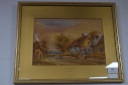 Gilt Framed Watercolour of Eastbury by Edward Nevi