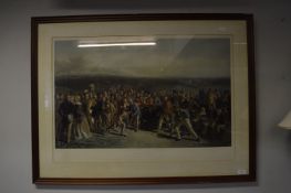 Large Oak Framed Print of Golfers - St Andrews Lin