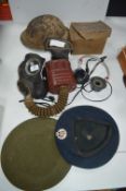 War Time Military Equipment - Gas Masks, Helmets,