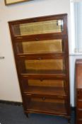 Five Height Mahogany Bookcase with Drop Down Bevel