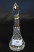 Cut Glass Crystal Scent Bottle with Hallmarked Sil