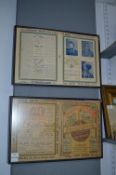 Two Framed Victorian Advertising Programmes