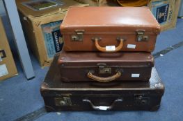 Three Small Vintage Suitcases