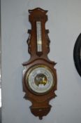 Oak Framed Aneroid Barometer