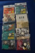 Ten Royal Mint £2 Brilliant Uncirculated Coin Sets