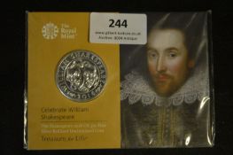 Royal Mint William Shakespeare 2016 UK £50 Fine Si