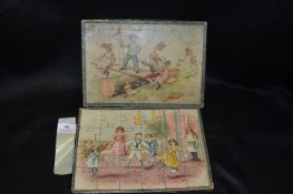 Victorian Double Sided Wooden Jigsaw Puzzle in Ori
