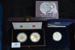 Victoria & Elizabeth Silver Piedfort Pair & Victo