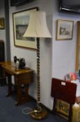 Barley Twist Oak Standard Lamp