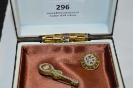 Two Micro Mosaic Brooches - One in Form of Violin