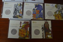 Five Royal Mint Queens Beasts £5 Brilliant Uncircu