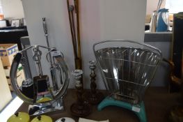 1960s Gas Fire, Fireside Companion Set, Candlestic