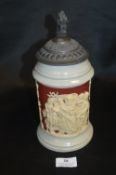 Bavarian Pewter Lidded Stein